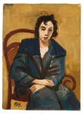 Mädchen im Sessel by Karl Hofer, 1924, Oil, sold Apr 2010