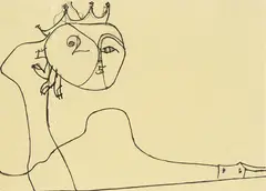 Osvaldo Licini, Amalasunta, 1951, India Ink