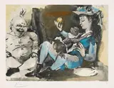 The monkey and the apple by Pablo Picasso, 1954, Photo-lithograph, sold Apr 2010