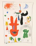 Acrobate au jardin de nuit by Joan Miró, 1948, Lithograph in colours, sold Apr 2010