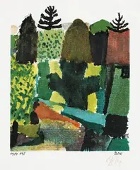 Park by Paul Klee, 1920, Colour lithograph on laid paper, sold Apr 2010