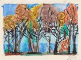 Herbstlaub by Otto Dix, 1950, Watercolour, sold Apr 2010