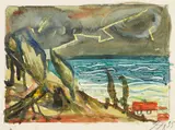 Otto Dix, Gewitter am See, 1955, Watercolour