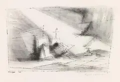 Off The Coast by Lyonel Feininger, 1951, Lithograph, sold Apr 2010
