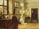 Oskar Freiwirth-Lützow, Die Gevatterin, 1909, Oil on canvas