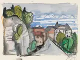 Dorfstraße by Otto Dix, 1950, Watercolour, sold Apr 2010