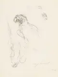 Lovis Corinth, Studien zu einem Papagei, 1895, Chalk drawing