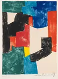 Composition noire, bleue et rouge by Serge Poliakoff, 1962, Lithograph in colours, sold Apr 2010