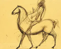 Reitender by Marino Marini, 1940, Pen and India ink, sold Apr 2010