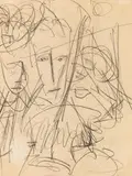 Caféhaus-Typen by Ernst Ludwig Kirchner, 1913, Pencil drawing, sold Apr 2010