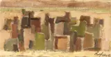 Eduard Bargheer, Fellachendorf 2, 1962, Oil on canvas