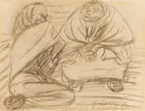 Ernst Barlach, Zwei Gestalten (Zwei Figuren), 1918, Charcoal drawing