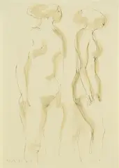 Aktstudien by Marino Marini, 1950, Pen and ink drawing, sold Apr 2010