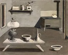 Gottfried Brockmann, Kücheninterieur, 1932, Oil