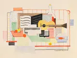 Rudolf Ausleger, Kubistisches Stillleben, 1926, Watercolour