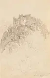 Klosterruine Oybin by Ludwig Richter, 1834, Pencil, sold Apr 2010