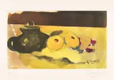 Georges Braque, La nappe jaune (Die gelbe Tischdecke), 1960, Etching and aquatint in colours