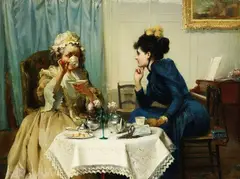 Albert Chevallier Tayler, Teestunde, 1920, Oil on canvas