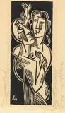 Mann und Frau by Conrad Felixmüller, 1918, Woodcut, sold Apr 2010