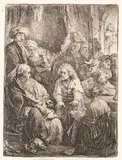Joseph, seine Träume erzählend by Rembrandt Harmensz van Rijn, 1638, Etching, sold Apr 2010