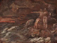 Figurenszene by Max Slevogt, 1907, Oil on panel, sold Apr 2010