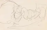 Ruhender im Bett by Ernst Ludwig Kirchner, 1911, Pencil drawing, sold Apr 2010