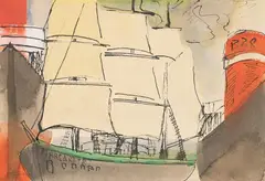 Hans Thuar, Hamburger Hafen I, 1913, Watercolour