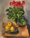 Georg Breitwieser, Stillleben mit Blumentopf, 1937, Oil on canvas