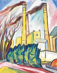Annemarie Jacob, Fabriklandschaft, 1920, Gouache