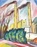 Annemarie Jacob, Fabriklandschaft, 1920, Gouache
