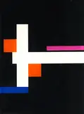 Walter Dexel, Figuration in Weiss auf Schwarz mit 2 roten Quadraten, 1972, Silkscreen in colours