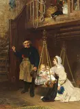 Albert Adamo, Die Gewichtsprobe, 1867, Oil on canvas