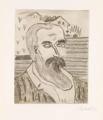 Franz Radziwill, Bärtiger Mann, 1923, Etching