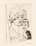 Max Beckmann, Dame mit Knabe, 1923, Drypoint