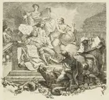 Georg Friedrich Schmidt, 9 Blätter: Drucke zur Prachtausgabe der "Poësies diverses", 1760, Etching