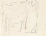 Zwei Kühe by Ernst Ludwig Kirchner, 1919, Pencil drawing, sold Apr 2010