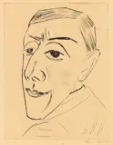 Max Beckmann, Bildnis des Schauspielers N.M. Zeretelli, 1924, Drypoint