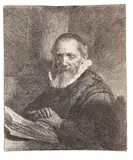 Jan Cornelis Sylvius by Rembrandt Harmensz van Rijn, 1633, Etching, sold Apr 2010
