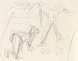 Feldarbeiter by Ernst Ludwig Kirchner, 1919, Pencil drawing, sold Apr 2010