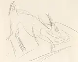 Absteigende Kuh by Ernst Ludwig Kirchner, 1919, Pencil drawing, sold Apr 2010