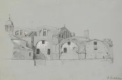 Albert Eichhorn, Villa Adriana in Rom, Pencil drawing