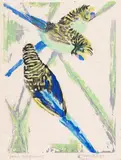 Otto Lange, Papageien (Drei Wellensittiche)