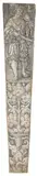 Entwurf für eine Dolchscheide: Fähnrich und Ornamentschmuck by Heinrich Aldegrever, 1528, Engraving, sold Apr 2010