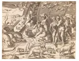 Giulio Bonasone, Noah verlässt die Arche, 1544, Engraving