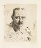 Wilhelm Kuhnert, Selbstbildnis, 1924, Etching