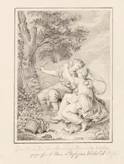 Egid Verhelst, Angelika und Medoro, 1796, Pencil