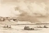Anton Melbye, Schwarzmeerküste, 1853, Chalk drawing