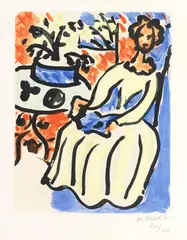 Henri Matisse, Marie-José en robe jaune, 1950, Etching and aquatint