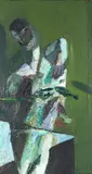 Der Fänger by Neo Rauch, 1988, Oil on fibreboard, sold Dec 2009