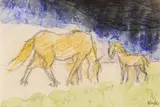 Pferd und Füllen by Emil Nolde, 1916, Watercolour, sold Dec 2009